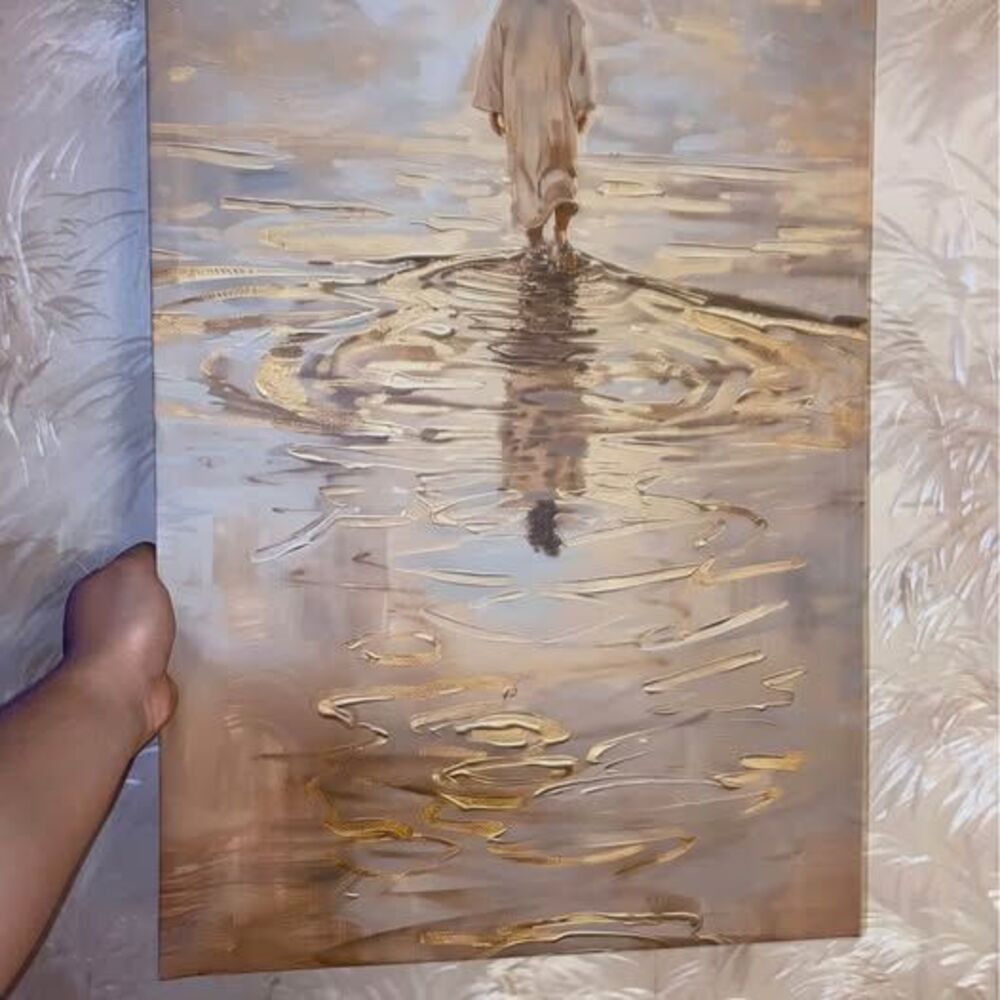 Surreal Jesus Walking on Water Canvas | Christian Wall Art | Religious Decor